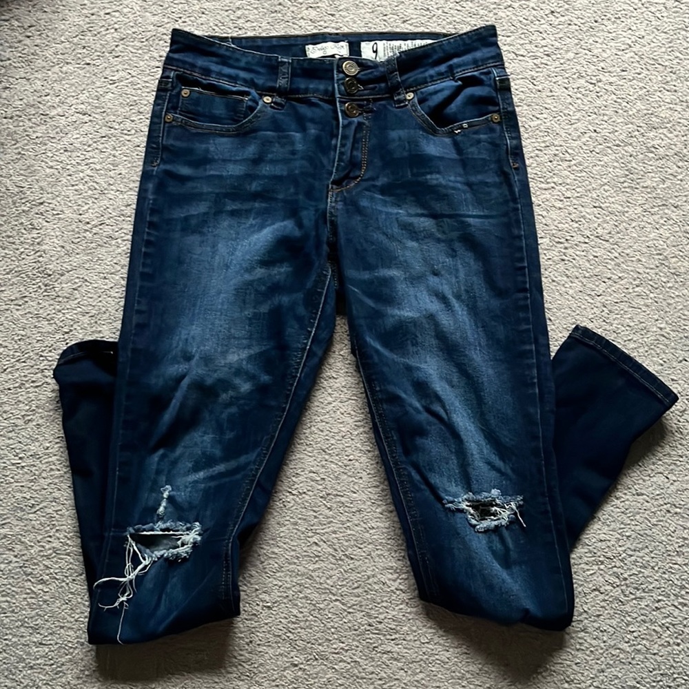 Indigo Rein stretchy ripped knee jeans